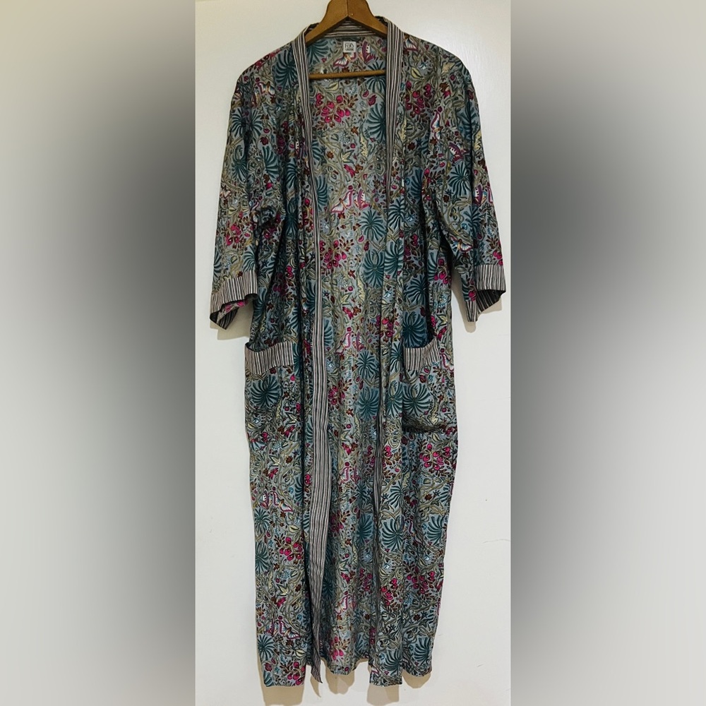 Women’s Fab Lounge Cotton Floral Robe OS